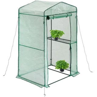 Relaxdays Foliengewächshaus mit Ablage 1,85 x 1,25 x 0,95 m
