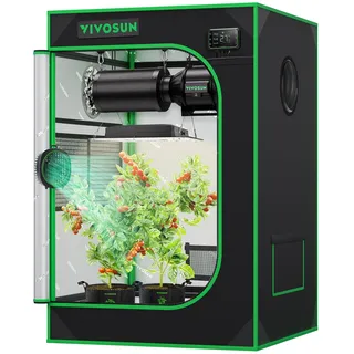 VIVOSUN Growzelt 60x60x90cm Grow Tent aus hochreflektierendes Mylar mit Sichtfenster und Bodenwanne für Hydroponik und Indoor-Anbau S223 Grow Zelt passend für VS1000