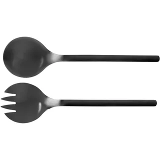 Wenko Salatbesteck WENKO "Modell Nagy", schwarz, Edelstahl, Kochbesteck-Sets, aus rostfreiem Edelstahl, mit extra großer Aufnahmefläche