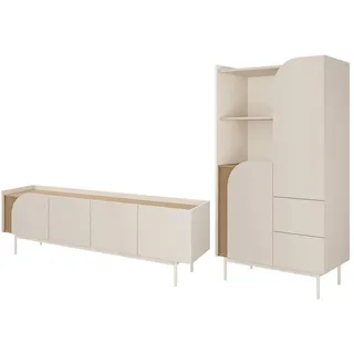 beautysofa Wohnwand, Camel, Lowboard 172 cm Wohnzimmer, Wohnwände, Anbauwände