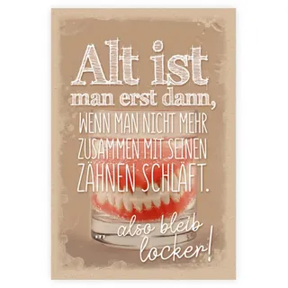 KE - Glückwunsch-Karte zum Geburtstag für Männer mit Spruch, mit Umschlag, DIN B6, lustige Geburtstagskarte Mann, Motiv: Gebiss