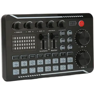 F998 Live -Soundkarte, Podcast -Audio -Schnittstelle mit DJ -Mixer -Effekten, Soundeffekt -Sprachwechsler für Karaoke Tiktok YouTube Live -Streaming