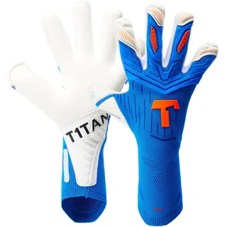 T1TAN Alien Gravity Blue 2.0 Torwarthandschuhe Erwachsene, Fußballhandschuhe Herren Mixed Cut und 4mm Profi Grip - Blue - 11