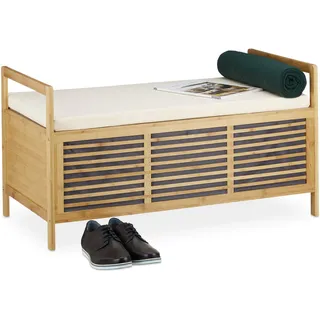 Relaxdays Sitzhocker Bambus 50 x 46 x 48 cm Natur