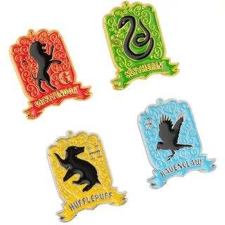Grupo Erik Erik Set Pins Harry Potter Hogwarts Häuser - 4 Anstecknadeln Gryffindor, Ravenclaw, Hufflepuff und Slytherin