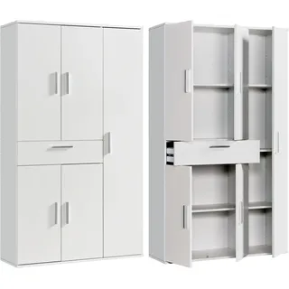 Procontour Mehrzweckschrank PROCONTOUR "Clara", weiß, B:96cm H:167cm T:34cm, Schränke, Mehrzweckschrank, Höhe 167cm, mit variabel verstellbaren Einlegeböden