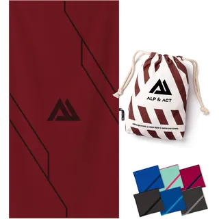 ALP & ACT Mikrofaser Handtuch für Fitness & Sport - 100% Recycelt - EXTRA KOMPAKT & saugfähig - Sporthandtuch für Gym, Yoga, als Saunahandtuch - Microfaser Handtücher & Fitnesshandtuch - rot, 140x70