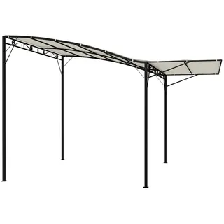 Outsunny Pergola Pavillon 3x2,5m Stahl Wasserabweisend Sonnenschutz mit verstellbares Dach Wandmontage Gartenpavillon freistehend