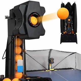 ZenSeFarin Automatische Tischtennis Ballmaschine,Pro Tischtennis Trainingsroboter Ping Pong Roboter 9 Spineinstellungen Automatic Launcher Mit 300 Stück Tischtennisbällen Und Recycling-Netzen