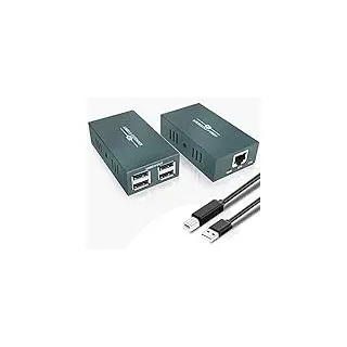 GREATHTEK USB 2.0 Extender, USB over Ethernet Cat 5e/6/7 up to 50m/165ft, 4 Hubs USB Extender Rj45, USB über Ethernet Unterstützung Windows/MacOS/Linux etc