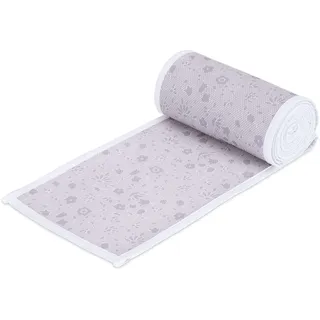 FabiMax Umrandung aus Netzstoff für Laufgitter 100x100 cm, graue Blümchen