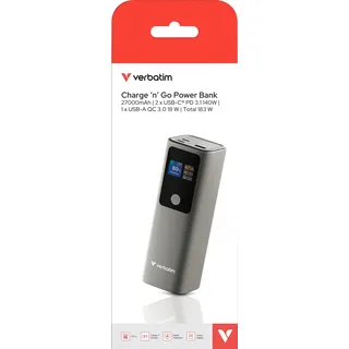 Verbatim Charge 'N' Go 27.000mAh, 183W, Grau