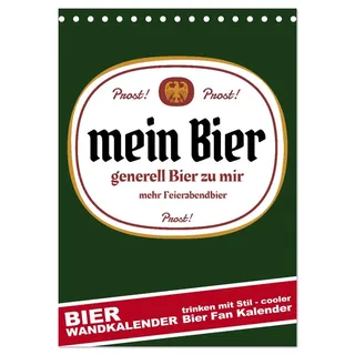 Calvendo BIER Wandkalender -Trinken mit Stil (Tischkalender 2026 DIN A5 hoch), CALVENDO Monatskalender