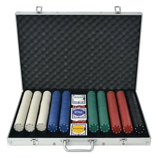 vidaXL Poker Set mit 1.000 Chips Aluminium