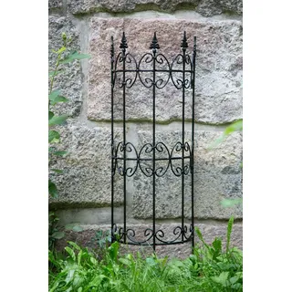 KUHEIGA Rankgitter Metall schwarz, Höhe: 100cm, Rankgerüst Metall, Eisengitter halbrund