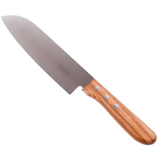 Windmühlenmesser Santoku Kochmesser 18 cm Braun