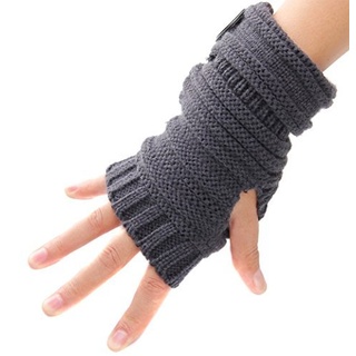 Butterme Unisex Winter Gestrickte Fingerlose Armstulpen Warm Strick Handschuhe Pulswärmer Handstulpen Armwärmer Stulpen für Damen Herren tiefen Tief Grau