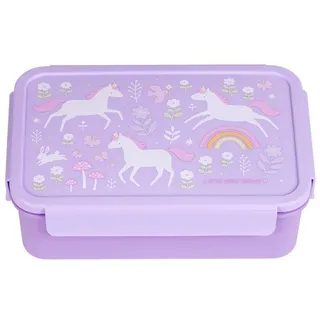 A Little Lovely Company Lunchbox Bento aus Kunststoff mit herausnehmbarem Unterteilungsfach lila
