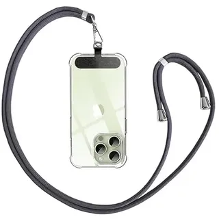 Anfire Handykette Universal für alle Smartphones,handyband zum umhängen mit Pad,Handyband Kordel Kette für Outdoor, Reise, Unterweg Handy-Halterung,Einstellbar und Abnehmbar,Dunkelgrau