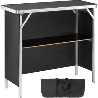 Vevor Tragbare Messetheke Messetresen, 975 x 385 x 870 mm Messestand Ausstellungs-Thekenständer, Faltbarer Promotion-Bartisch Promotiontheke, Rezeption mit Aufbewahrungsregal, Tragetasche, Schwarz