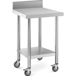 Royal Catering Edelstahltisch mit Rollen 60 x 60 cm