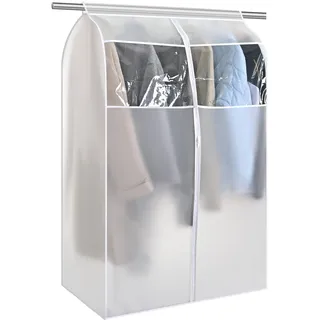 GQC Kleiderschutzhülle für Kleidung, 80 x 50 x 90 cm, Kleiderschutz für Kleiderschränke, Kleiderständer, Abdeckung mit transparentem Fenster, Kleiderstangenabdeckungen für Anzug, Mantel, Kleid,