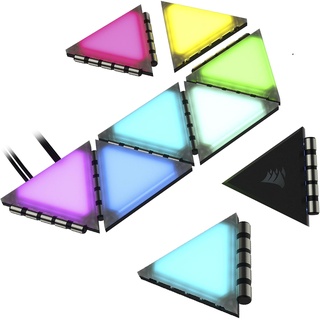 Corsair iCUE LC100 Case Accent Lighting Panels Mini Triangle Expansion Kit, RGB-Beleuchtung, 9er-Pack (CL-9011115-WW)