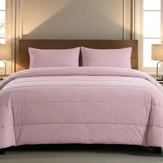 Zelesta® Comfort Uni 2-in-1 4-Jahreszeiten Ganzjahresbettdecke ohne Bezug – Bett in 10 Sek, Temperaturregulierend, Waschbar 40°C, Atmungsaktiv, Milbendicht, Mikrofaser (Altrosa, 240x200cm)