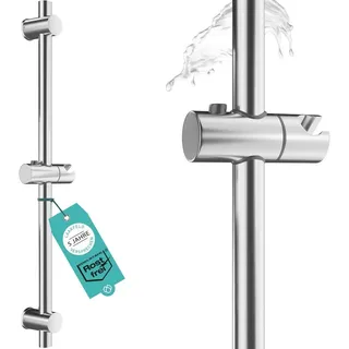LAAKFELD Duschstange aus Edelstahl 66 cm rostfrei - Flexible Brausestange | Duschstange variable Bohrlöcher dank flexibler Wandhalterungen – Duschstange & Gleiter oben einfach, universell, stabil