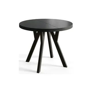 alpi meble Esstisch ausziehbar Ove - Schwarz, Ø: 80