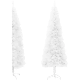 vidaXL Künstlicher Halb Weihnachtsbaum mit Ständer Schlank Christbaum Tannenbaum Dekobaum Kunstbaum Weihnachten Dekoration Weihnachtsdeko Weiß 180cm