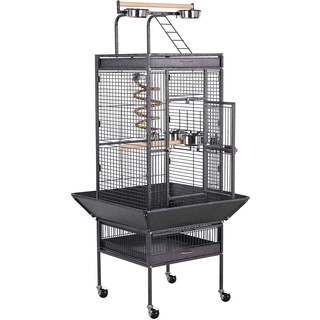 Yaheetech Vogelvoliere großer Vogelkäfig Vogelhaus Papageienkäfig Tierkäfig 156 cm hoch