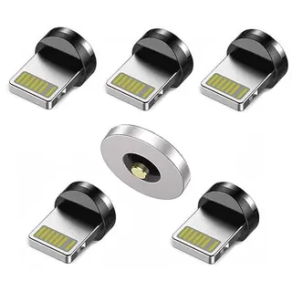 SilicOne 5x Adapter Stecker rund Ersatzadapter für Magnet USB Ladekabel kompatibel mit iPhone 12 13 Pro Max mini 11 XS XR X 10 8 7 6S 6 Plus 5 SE