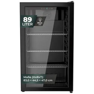 Yuna Cool-View GKS90 Getränkekühlschrank 89 l 830 mm hoch Schwarz