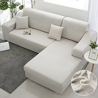 VEAI Sofaüberwurf Ecksofa Sofabezug L-Form Sofahusse Stretch 3 4 2 Sitzer Couchbezug Sofaüberwurf Sofa Überzug(L-förmiges Ecksofa Sofabezug sollte Zwei kaufen)
