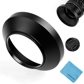 52mm Weitwinkel Gegenlichtblende, Fotover Universal Metall Sonnenblende Streulichtblende mit Objektivdeckel für Canon Nikon Sony Pentax Olympus Fuji Kamera + Mikrofaser Putztuch
