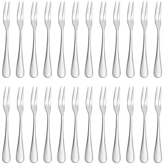 Mini-Dessertgabeln aus Edelstahl, kleine Gabeln für Dessert, Salat, Obst, Verkostung, Besteck (SDF24)