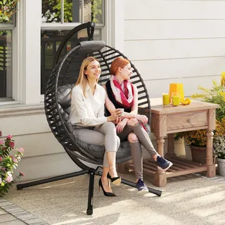 rund Schwarz 1-Sitzer mit Gestell