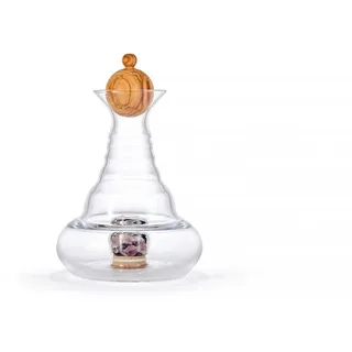 Nature's Design Karaffe Alladin mit Edelsteinfach und Kronenstöpsel Olivenholz 1,2l