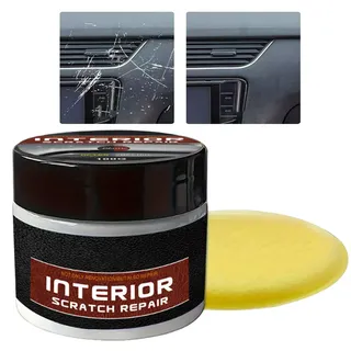 Reparaturset für Armaturenbrett-Kratzer, 100g Kunststoffpflege Auto, Auto Armaturenbrett Restaurator mit schwamms, Auto Kunststoff Kratzer Entfernen, Kratzer Entferner & Auffrischer für Innen & Außen