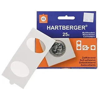 Hartberger Münzrähmchen mit ovalem Ausschnitt 38x24mm für Pressed Pennies, selbstklebend, 25er-Packung