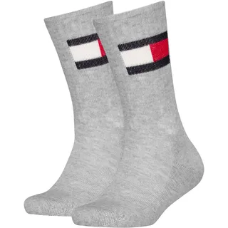 Tommy Hilfiger Socken TOMMY HILFIGER "TH KIDS SOCK FLAG", Herren, Gr. 39-42, grau melange, Baumwollmischung, normal, Socken Socken, halbe Frotteesohle für zusätzlichen Komfort