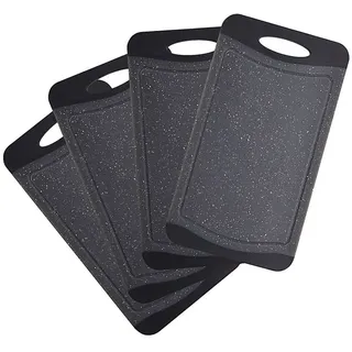 NEOFLAM® Schneidebrett Flutto Antibakterielles Frühstücksbrettchen Set 4tlg. - Granit/Schwarz, Kunststoff (PP), (4-St) schwarz
