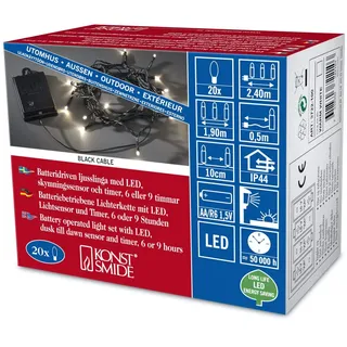 Konstsmide LED Lichterkette 2 m Schwarz Warmweiß