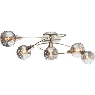 GLOBO Deckenlampe 5-flg. silber Glas Metall