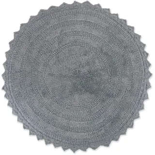 DII Crochet Collection Wende-Badematte, rund, 69,8 cm Durchmesser, Grau