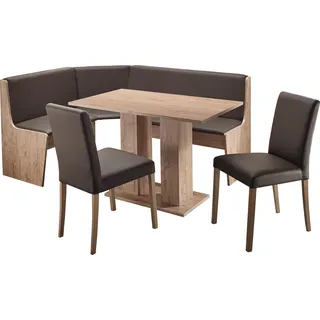 massivline & more Eckbankgruppe MASSIVLINE & MORE "Sylt", braun (holzwerkstoff mit farbe san remo dekor, lotos 5134 anthrazit, anthrazit, eichefarben), Kunstleder, Holzwerkstoff, Kunstleder, Sitzmöbel-Sets, Eckbankgruppe, Eckbank ist umstellbar, Eckbank mit Truhe