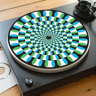 Trippy Optische Illusion Slipmat für Plattenspieler | Weich Hochwertiger Filz Turntable Matte | Hypnotische Spirale Effekt Plattentellerauflage | Produziert in Berlin von Concrete Schoolyard