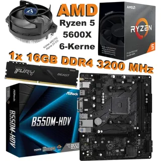 AMD Ryzen 5 5600X Aufrüstkit Bundle Asrock B550M HDV 16GB RAM 3200MHz Aufrüstkit