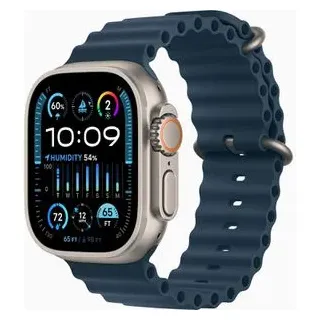 GPS + Cellular 49 mm Titangehäuse natur, Ocean Armband blau One Size
